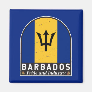 Barbados-Flag-Emblem gestört Vintag Magnet