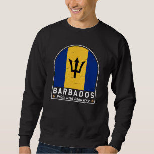 Barbados-Flag-Emblem gestört Vintag Sweatshirt