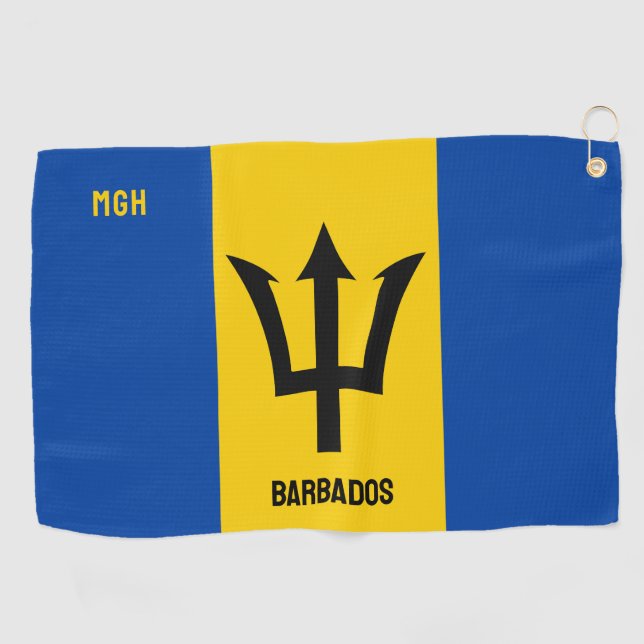 Barbados-Flag für benutzerdefinierte Monogram Golfhandtuch (Horizontal)