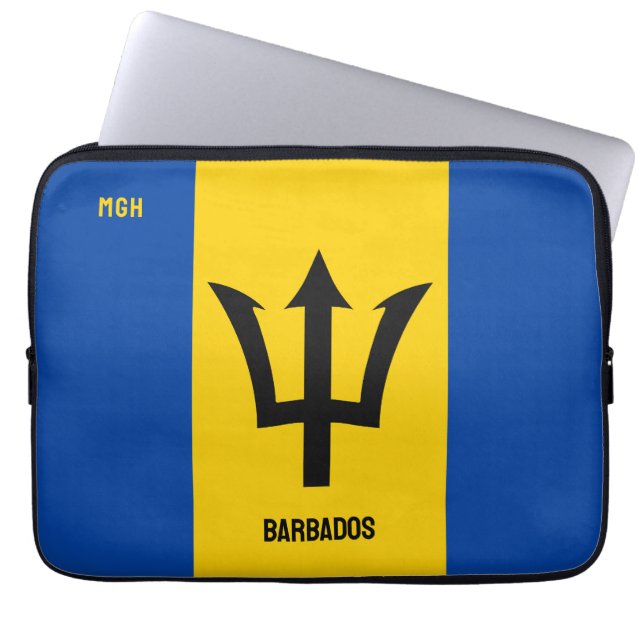 Barbados-Flag für benutzerdefinierte Monogram Laptopschutzhülle (Vorderseite)