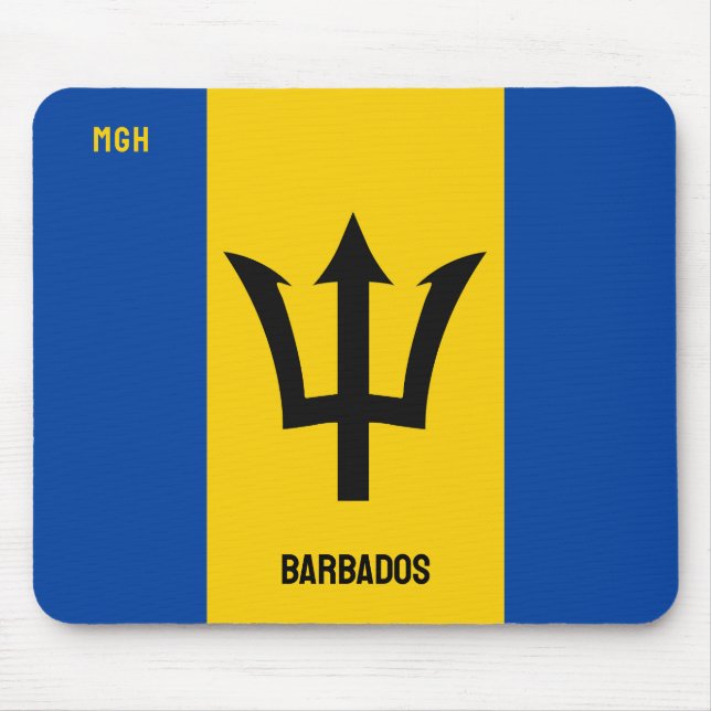 Barbados-Flag für benutzerdefinierte Monogram Mousepad (Vorne)