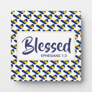 BARBADOS FLAG   Gesegnet   Ephesians Scripting Fotoplatte