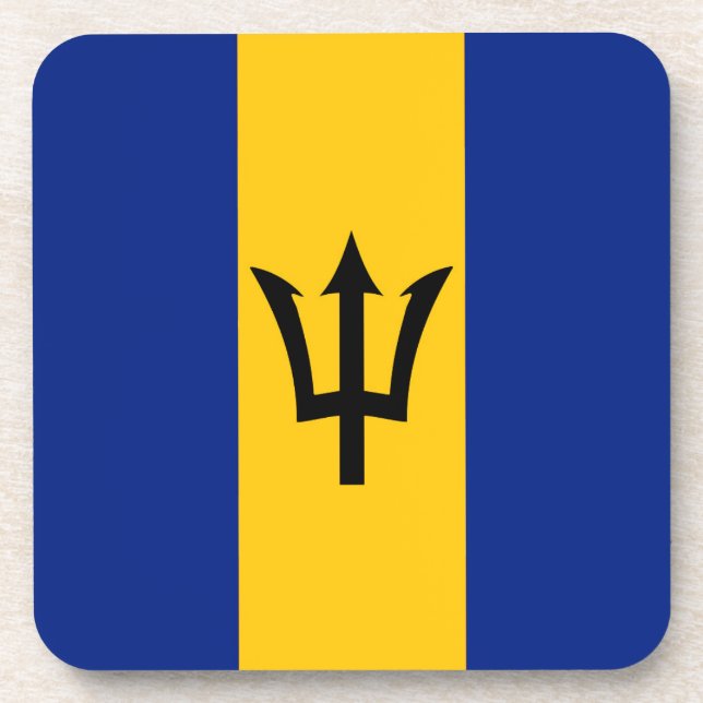 Barbados Flag Getränkeuntersetzer (Vorderseite)
