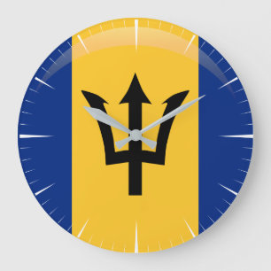 Barbados  Flag   Große Wanduhr