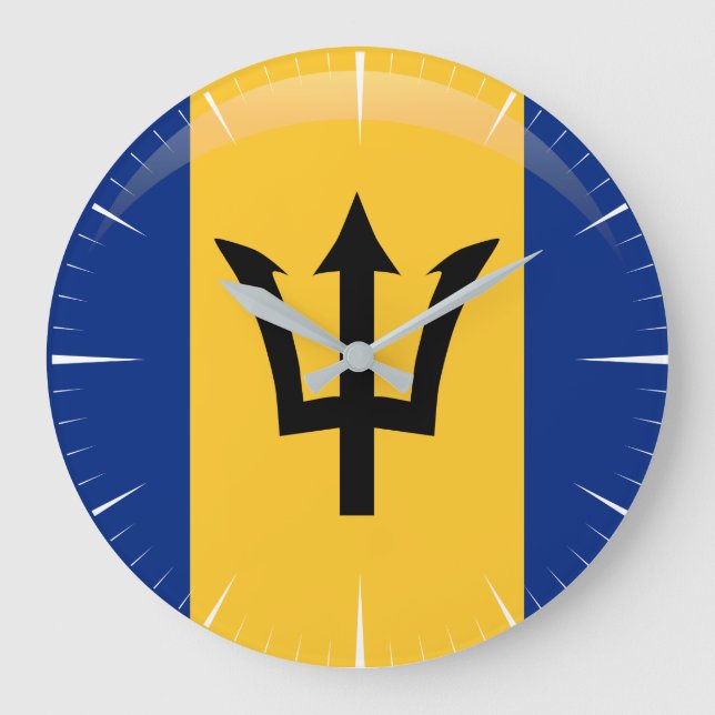 Barbados Flag   Große Wanduhr (Vorderseite)