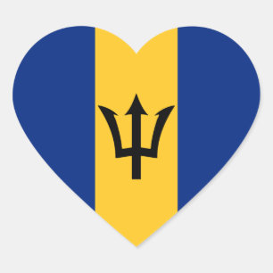 Barbados-Flag-Heftsticker Herz-Aufkleber