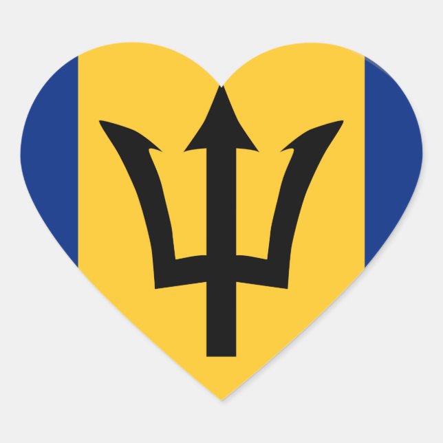 Barbados Flag Herz-Aufkleber (Vorderseite)