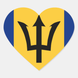 Barbados Flag Herz-Aufkleber