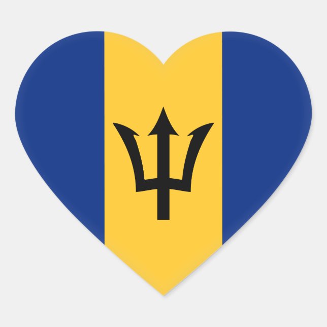 Barbados Flag Herz-Aufkleber (Vorderseite)