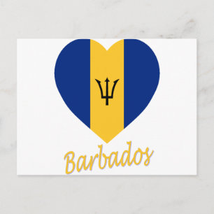 Barbados Flag Herz Postkarte
