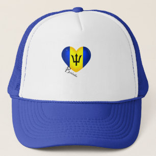 Barbados Flag Herz Truckerkappe