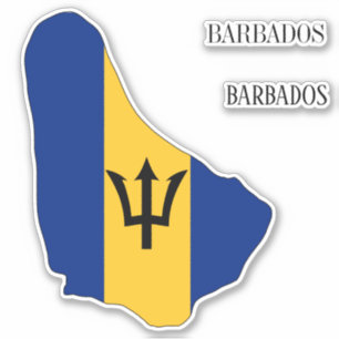 Barbados Flag Karte Aufkleber