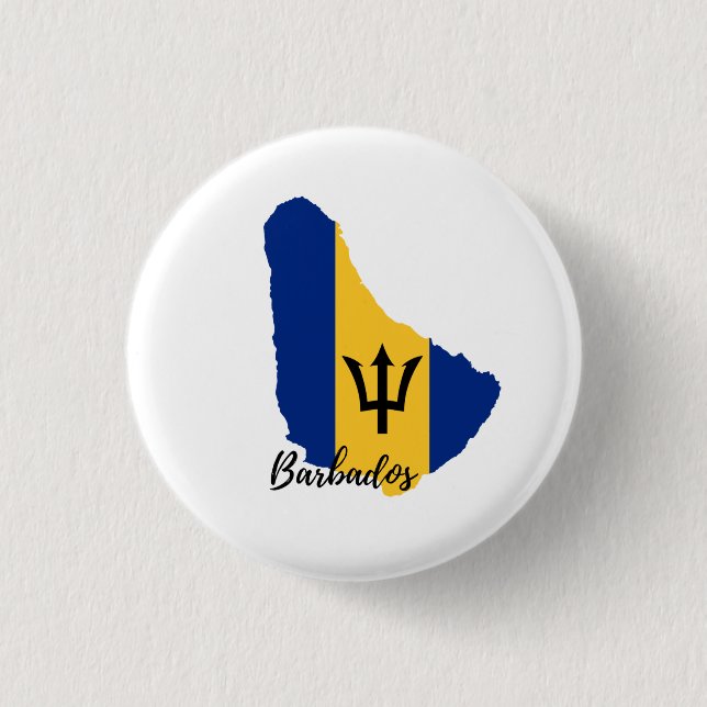 Barbados Flag Karte Button (Vorderseite)