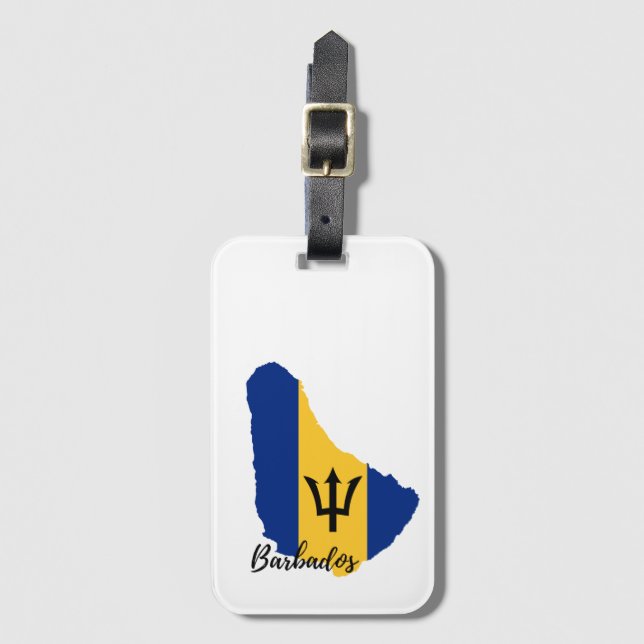 Barbados Flag Karte Gepäckanhänger (Vorderseite Vertikal)