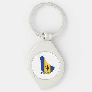 Barbados Flag Karte Schlüsselanhänger