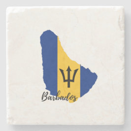 Barbados Flag Karte Steinuntersetzer