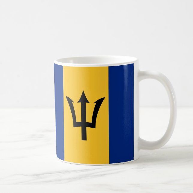 Barbados Flag Keramik Tasse (Rechts)