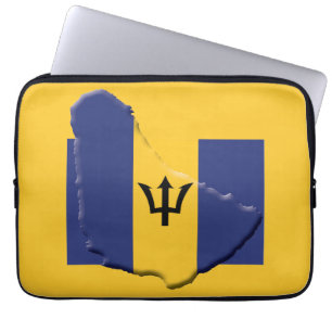BARBADOS Flag Map Patriotic Computer YELLOW Laptopschutzhülle
