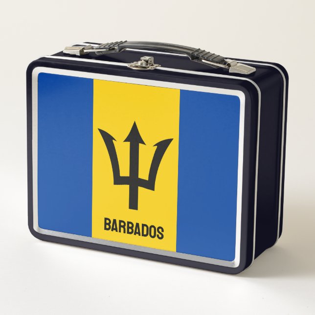 Barbados Flag Metall Brotdose (Vorderseite)
