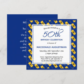 BARBADOS FLAG Personalisiert 50. Geburtstag Einladung