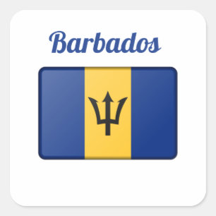 Barbados Flag Quadratischer Aufkleber