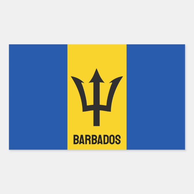 Barbados Flag Rechteckiger Aufkleber (Vorderseite)