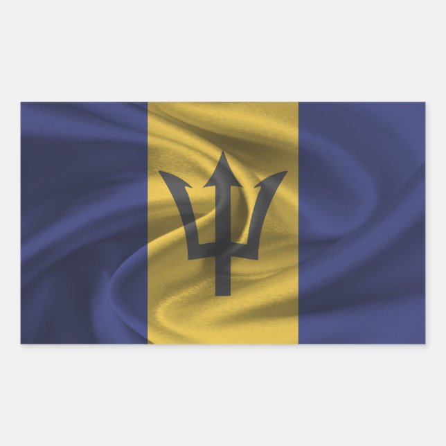 Barbados Flag Rechteckiger Aufkleber (Vorderseite)