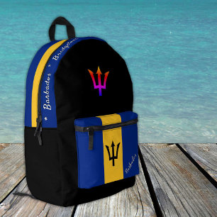 Barbados Flag Rucksack, Barbados, Patriot schwarz Bedruckter Rucksack