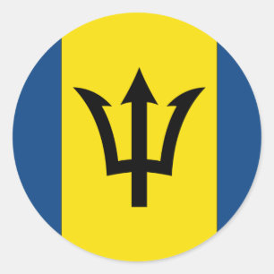 Barbados Flag Runder Aufkleber