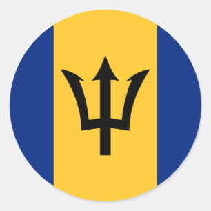 Barbados Flag Runder Aufkleber