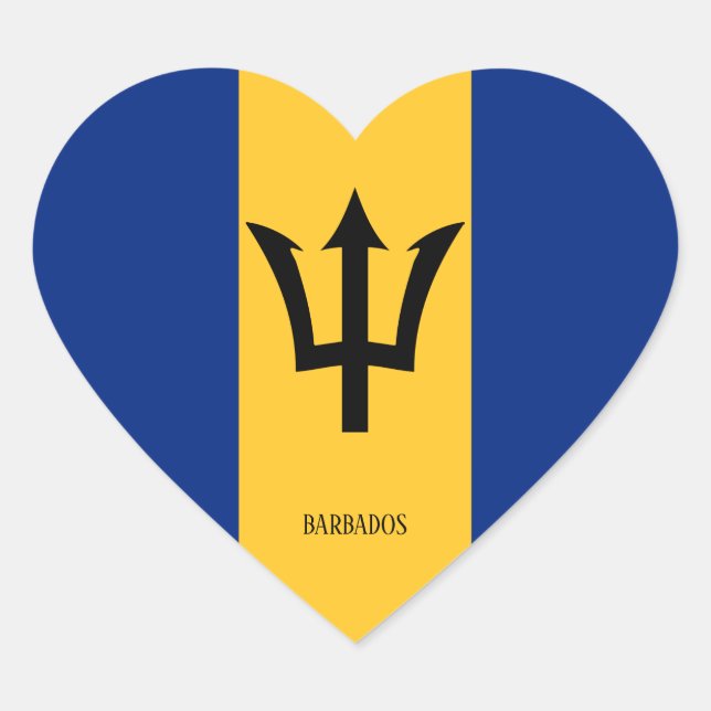 Barbados Flag Splendid Patriotic Herz-Aufkleber (Vorderseite)
