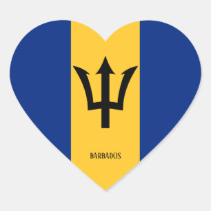 Barbados Flag Splendid Patriotic Herz-Aufkleber