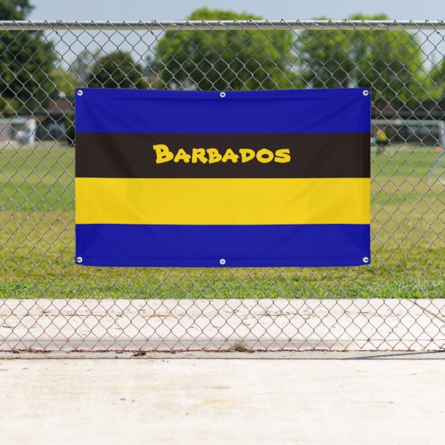 Barbados Flag Stripfarben Banner (Insitu)