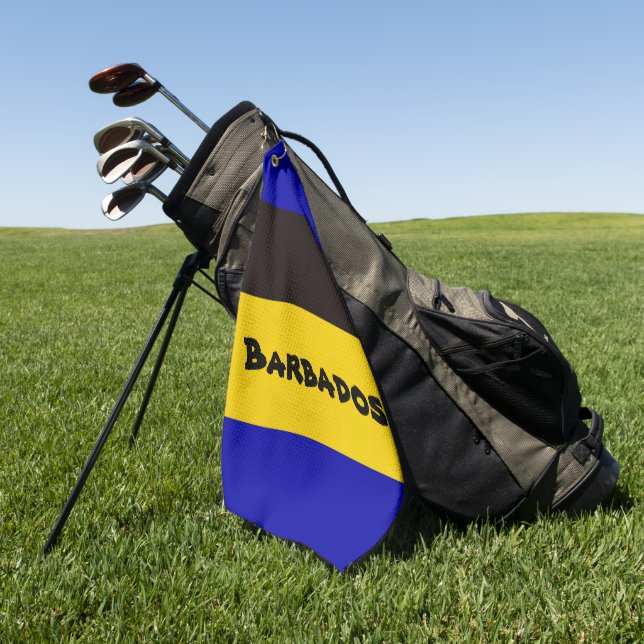 Barbados Flag Stripfarben Golfhandtuch (Gras)