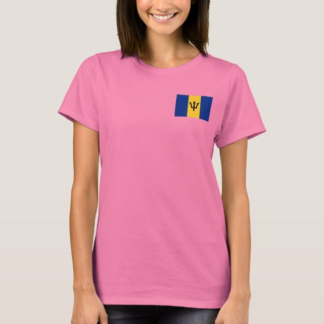 Barbados Flag und Map dk T - Shirt (Vorderseite)