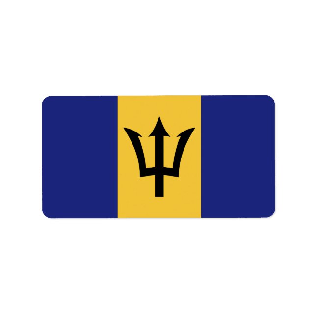 Barbados-Flagge Adressaufkleber (Vorne)