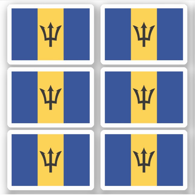 Barbados-Flagge Aufkleber (Vorderseite)