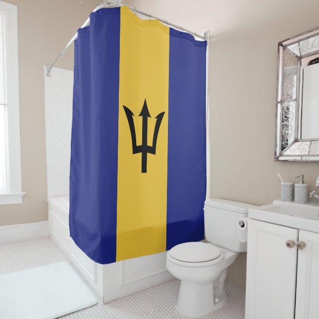 Barbados-Flagge Duschvorhang (Beispiel)