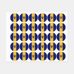 Barbados-Flagge Etiketten