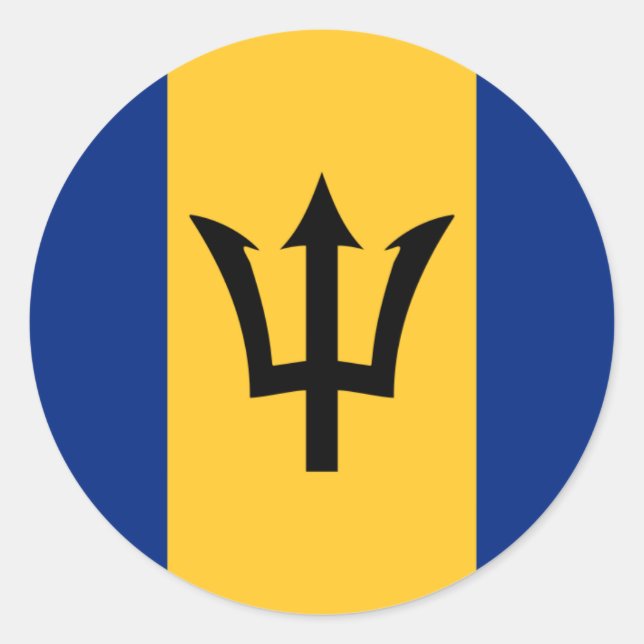 Barbados-Flagge, Flagge Runder Aufkleber (Vorderseite)