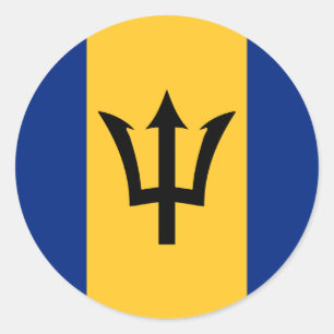 Barbados-Flagge, Flagge Runder Aufkleber