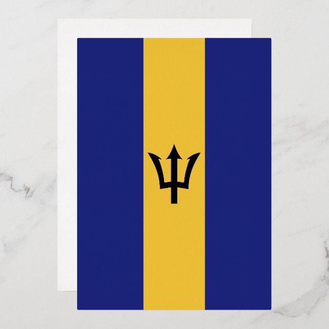 Barbados-Flagge Folieneinladung (Vorderseite/Rückseite)