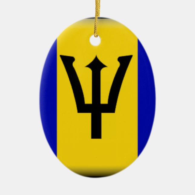 Barbados-Flagge Keramik Ornament (Vorne)