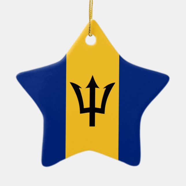 Barbados-Flagge Keramikornament (Vorne)