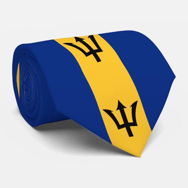 Barbados-Flagge Krawatte (Gerollt)