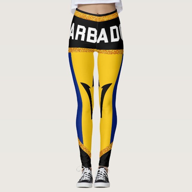 Barbados-Flagge Leggings (Vorderseite)