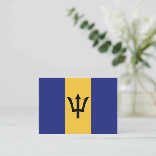Barbados-Flagge Mitteilungskarte (Stehend Vorderseite)