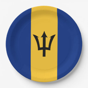 Barbados-Flagge Pappteller