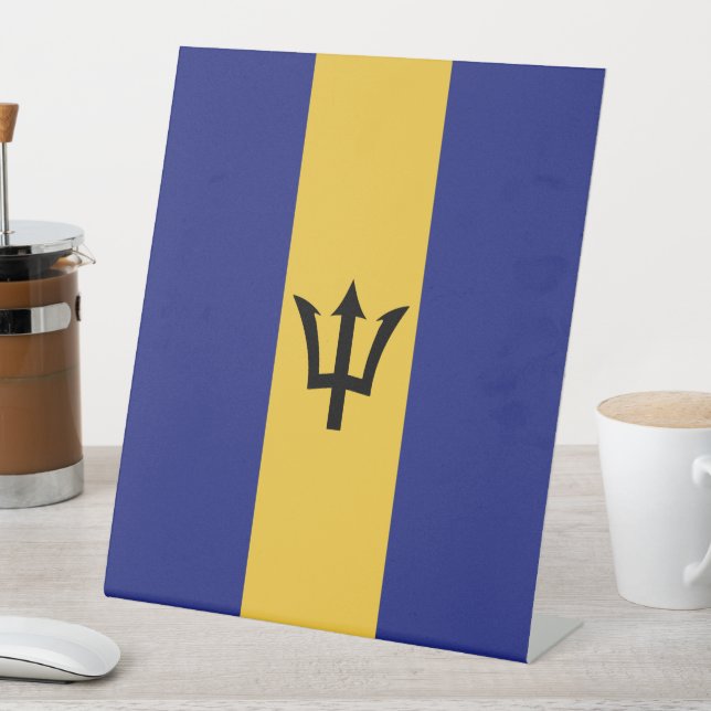 Barbados-Flagge Sockelschild (In Situ)