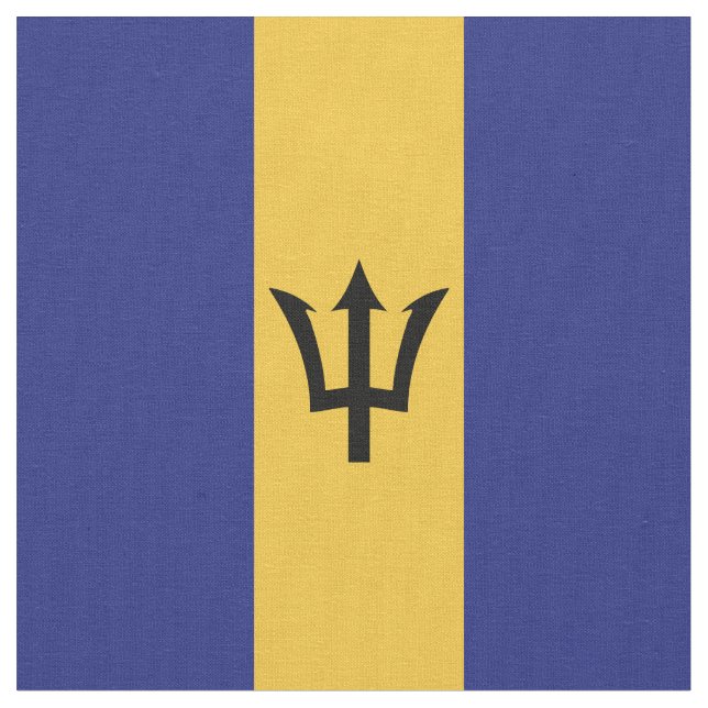 Barbados-Flagge Stoff (Nahaufnahme)